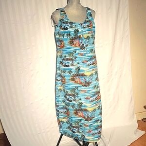 Naupaka Hawaii Women's Sleeveless Island Scenery with  Dress, Size: L